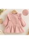 Baby Girl Dress 100% Cotton 3 Thread Threaded Winter Dress with Embroidered Ruffle Detail