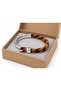 Ulviano Arc Brown Leather Men's Bracelet - Double Braided with Silver Metal Bar - 2