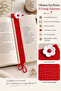 Bookmark with Pen Holder Red Floral Book Accessory with Pen Compartment - 3