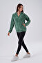 Emerald Green Hooded Plush Jacket Cardigan - 3