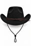 Unisex Internally Adjustable Suede-Look Turquoise Stone Beaded Fedora Model Cowboy Hat - 4