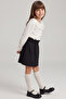 Girl's Bella Ecru Lace Blouse Black Skirt Top and Bottom Set October 29 Show Outfit - 8