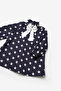 Navy Blue Star Patterned Girl's Gabardine Dress - Poppy. - 6