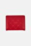 Women Monogram Pattern Wallet, Dark Red - 3