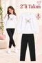 Girl's Crew Neck Sweatshirt and Leggings 2-Piece Set