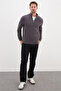 Ribbed Collar Zippered Regular Fit Jacket - 6