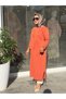 Trend Patterned Merserized Full-Length Tunic Orange - 2