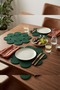 Christmas Emerald Green Daisy American Service Set 36cm 4-Piece, Christmas Cotton Rope Supla Presentation Set - 4