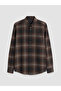 Özmarka New Season Brown Regular Fit Plaid Men's Lumberjack Shirt