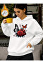 Unisex Women's Printed Hooded Kangaroo Pocket Comfortable Fit Regular Cut Sweatshirt