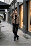 Women's Brown Leopard Print Lined Biker Gabardine Coat Yy101422 - 4