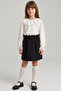 Girl's Bella Ecru Lace Blouse Black Skirt Top and Bottom Set October 29 Show Outfit - 4