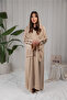 Aya 2-in-1 Buttoned Open Abaya with Hand-Embroidered Floral Design & Matching Hijab - 3