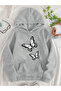 Unisex Women's Printed Hooded Kangaroo Pocket Comfortable Fit Regular Cut Sweatshirt - 2