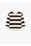 Long Sleeve Crew Neck Striped Sweatshirt - 5