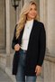 Women's Long Sleeve Open Front Pocket Hair Braided Casual Fit Stylish Daily Black Knitwear Cardigan - 6