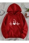 Unisex Women's Printed Hooded Kangaroo Pocket Comfortable Fit Regular Cut Sweatshirt