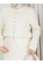 Cardigan and Buttoned Knitwear Skirt Set - 4