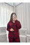 Women's Plaid Patterned Buttoned Long Sleeve Thermosoft Pajama Set - 3