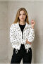 Women's White Black Polka Dot Unlined Gabardine Short Coat Yy101423 - 4
