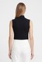 2-Black Women's Sleeveless Half Turtleneck Body/Blouse - Pack of 2 - 7