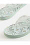 Women Mint Botanical Printed Flip Flops - 3