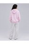 Women's Pink Star Stone Detailed Oversize Hooded Sweatshirt Hoodie - 3