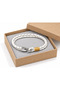 Lumero Ivoryknot White Leather Men's Bracelet - Gold Tone Wrap and Metal Hook - 2
