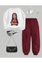 Children's New York Girl Printed Crew Neck Sweatshirt and Sweatpants Bottom-Top Set - 2