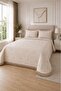 Cariva Pleated Double 3-Piece Bedspread Beige