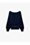 Belted Long Bat Sleeve Boat Neck Knitwear Blouse - 6