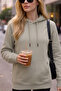 Women's Winter 3-Strand Fleece Hooded Oversize Sweatshirt with Kangaroo Pocket - 3