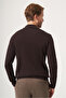 Brown Turtleneck Long Sleeve Knitted Comfort Fit Cotton Sweater 1012265001 - 5