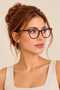 Women's Blue Light Protection Glasses – Brown Patterned Frame, Protective Case, and Cleaning Cloth - 3