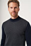 Navy Blue-Fume Turtleneck Long Sleeve Knitted Comfort Fit Cotton Sweater 1012265154 - 4