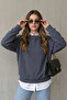 Women's Winter 3-Strand Fleece Inside Crew Neck Sweatshirt with Soft Texture and Comfortable Cut