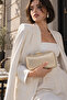 Gold Snake Skin Patterned Evening Dress Clutch Portfolio Bag Wedding Invitation and Evening Bag - 2