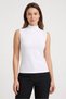 White Women's Sleeveless Half Turtleneck Body/Blouse