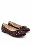 Taarus Women's Polka Dot Brown Patent Leather Bowknot Ballerina Flat Sole Comfortable Daily Shoes - 3