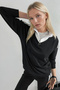 Soft Touch Modal Textured Zippered Collar Striped Wide Leg Two-Piece Set - 6