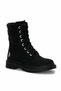 Women's Black Boots, Lace-Up, Side Zipper, Thick Sole, Winter Ankle Detailed Casual Boots - 5