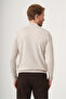Beige-Milk Coffee Turtleneck Long Sleeve Knitted Comfort Fit Cotton Sweater 1012265152 - 5