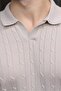 Stone Polo Collar Hair Knit Patterned Men's Knitwear Sweater E7519 - 4