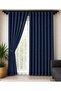 Mesh Knitted Navy Blue Tulle Curtain Heavy Weight (1/3 Dense Pleat) - 3