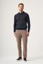 Navy Blue-Fume Polo Collar Long Sleeve Knitted Comfort Fit Cotton Knitwear Sweater 1012265156 - 4
