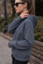 Women's Winter 3-Strand Fleece Hooded Oversize Sweatshirt with Cut-Out Pockets - 7