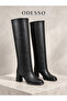 Lena Black Women's 2-in-1 Boots with Removable Leggings and Ankle Boots with Thick Block Heels 6 cm - 6