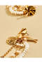 Women Gold Embellished Earrings (1 Pair) - 4