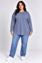 Women's Plus Size Crew Neck Long Sleeve Oval Hem Tunic T-Shirt Spr26Btk992 - 2