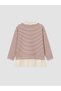 Lcw Kids Burgundy Polo Collar Striped Girls' Set - 5